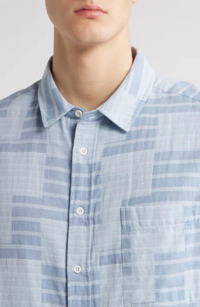 Percival Block Patch Pearce Stripe Cotton Button-up Shirt
