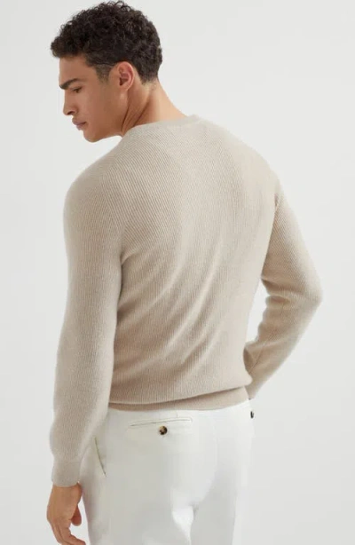 Brunello Cucinelli English Rib Knit Sweater In Brown
