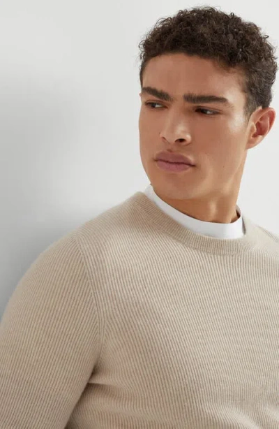 Brunello Cucinelli English Rib Knit Sweater In Brown