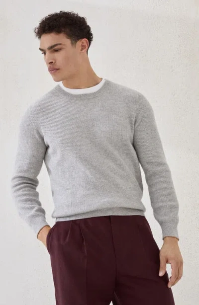 Brunello Cucinelli English Rib Knit Sweater In Gray