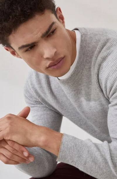Brunello Cucinelli English Rib Knit Sweater In Gray