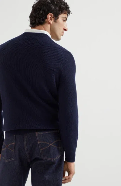 Brunello Cucinelli Cashmere Ribbed Sweater In Black