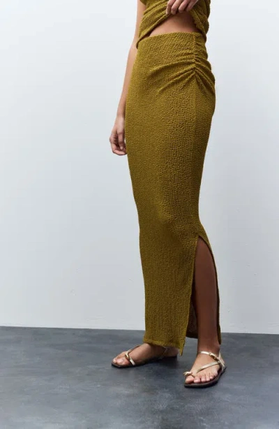 Next Textured Maxi Skirt In Green