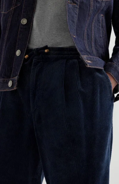 Brunello Cucinelli Leisure Fit Trousers With Drawstring In Blue