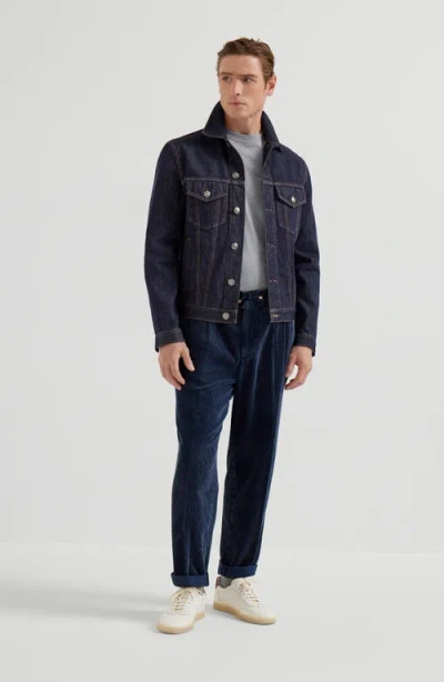 Brunello Cucinelli Leisure Fit Trousers With Drawstring In Blue