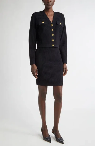 St John St. John Collection Fringe Flatback Rib Jacket In Black