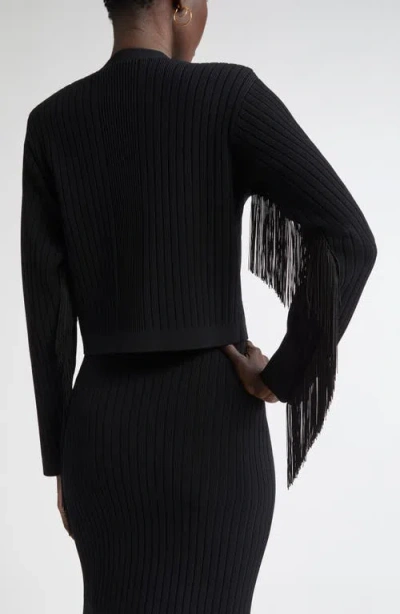 St John St. John Collection Fringe Flatback Rib Jacket In Black