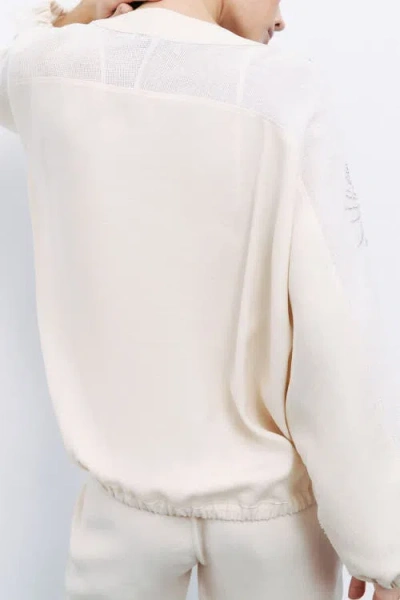 Nocturne Beaded Embroidered Jacket With Batwing Sleeves In Neutral