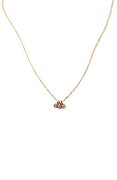 Set & Stones Multi Birthstone Charm Necklace In Gold