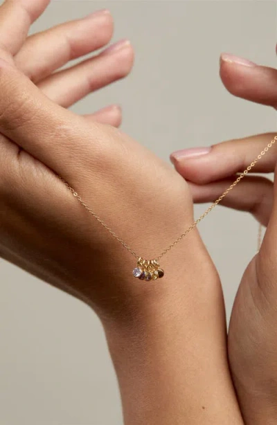 Set & Stones Multi Birthstone Charm Necklace In Gold