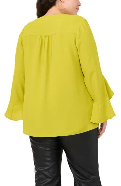 Vince Camuto Flutter Sleeve Crossover Georgette Tunic Top