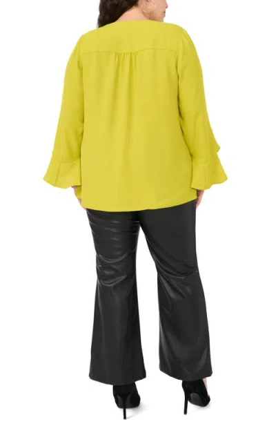 Vince Camuto Flutter Sleeve Crossover Georgette Tunic Top