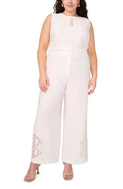 Vince Camuto Lattice Inset High Waist Wide Leg Pants