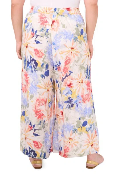 Vince Camuto Plus Size Floral Angled-hem Wide-leg Pants