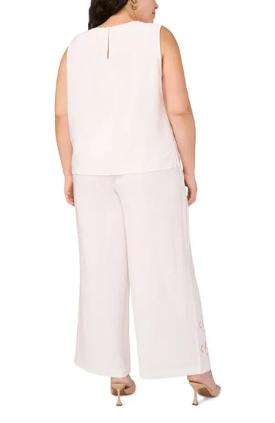 Vince Camuto Plus Size Embroidered Crewneck Sleeveless Top