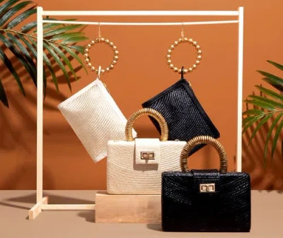Soli & Sun The Gracie Woven Buntal Straw Clutch Bag