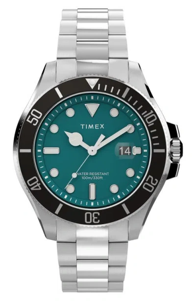 Timex Men's Deep Water Harborside Coast Stainless Steel Bracelet Watch/43mm