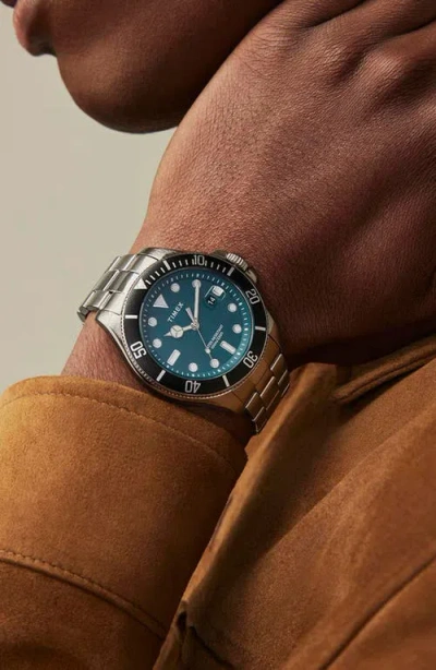 Timex Men's Deep Water Harborside Coast Stainless Steel Bracelet Watch/43mm