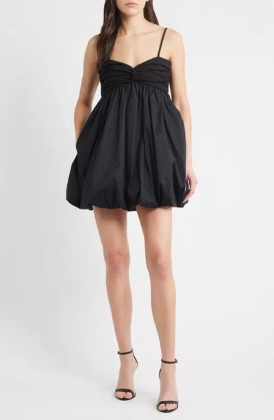 Likely Serefina Mixed Media Bubble Minidress In Black