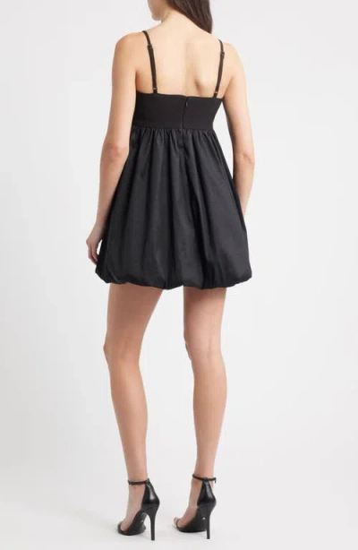 Likely Serefina Mixed Media Bubble Minidress In Black