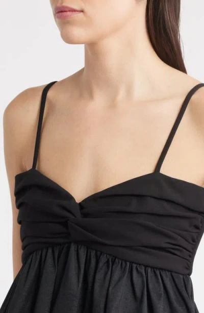 Likely Serefina Mixed Media Bubble Minidress In Black