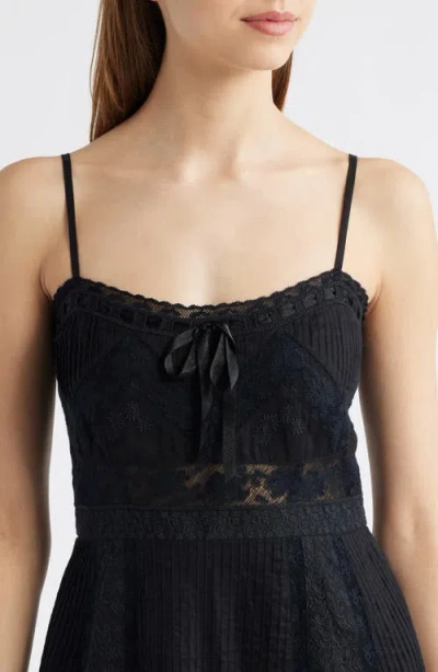 Loveshackfancy Maera Smocked Back Minidress In Black