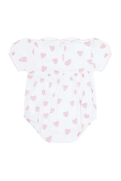 Nellapima Pink Heart Print Smocked Bubble
