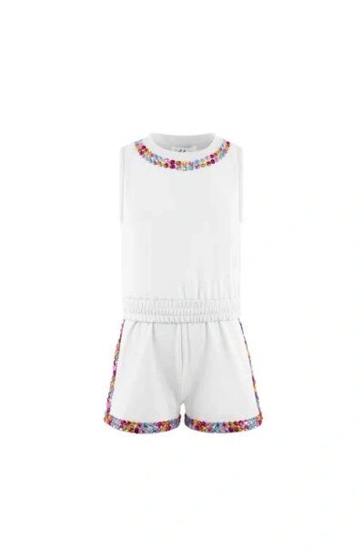 Lola + The Boys Rainbow Gems Short Set In White