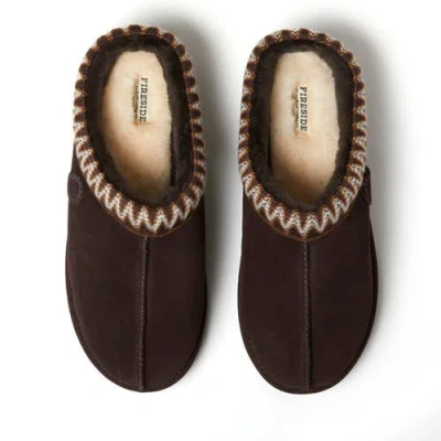 Dearfoams Fireside Grafton Genuine Shearling Clog Slipper With Taping
