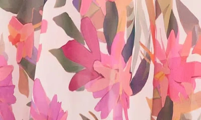 Vince Camuto Floral Flutter Sleeve Chiffon Maxi Dress In Pink