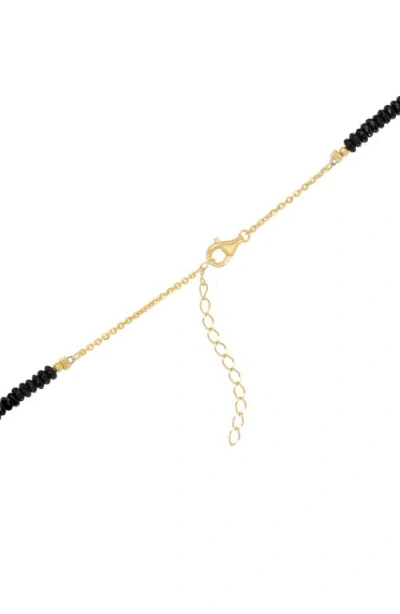 Athra Luxe Personalized Name Onyx Bead Necklace