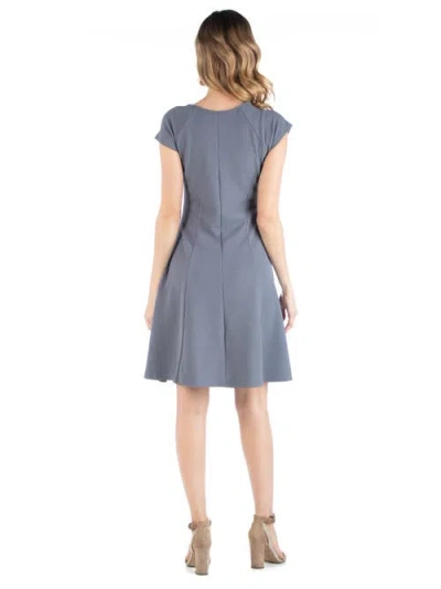 24seven Comfort Apparel Maternity Dress With Keyhole Neck In Gray