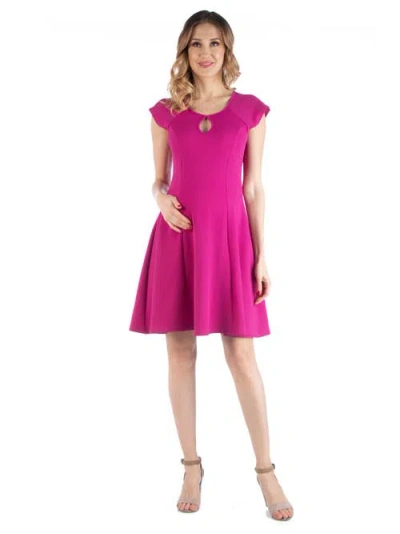 24seven Comfort Apparel Plus Womens Keyhole Neck Above Knee Wear To Work Dress