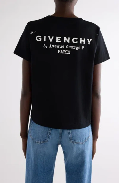 Givenchy Womens Black Logo-patch Cotton T-shirt In Black