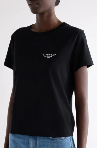 Givenchy Womens Black Logo-patch Cotton T-shirt In Black