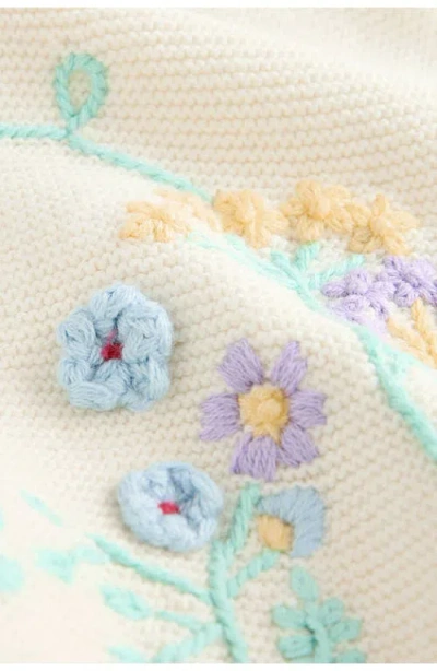 Next Kids' Floral Appliqué Vest & Stripe Shorts Set In Neutral