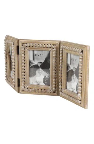 Uma Farmhouse 4" X 6" Tri-fold Picture Frame In Gold