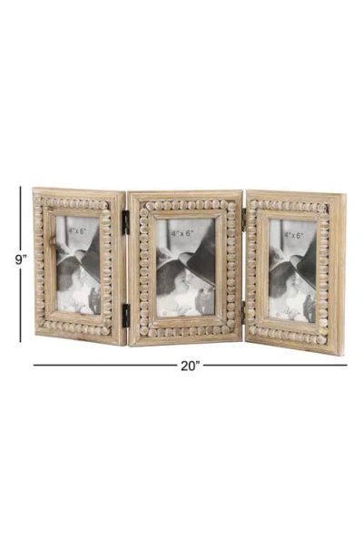 Uma Farmhouse 4" X 6" Tri-fold Picture Frame In Gold