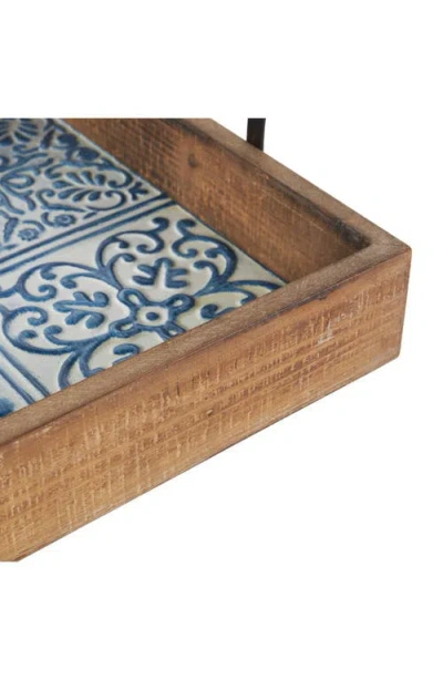 Uma Farmhouse Set Of 2 Wood Trays In Brown