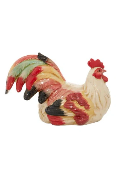 Uma Farmhouse Ceramic Hen Statue In Multi