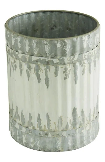 Uma Farmhouse Set Of 3 Metal Canisters In Gray
