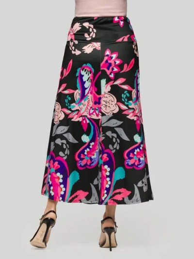 24seven Comfort Apparel Paisley Elastic Waist A-line Maxi Skirt In Multi