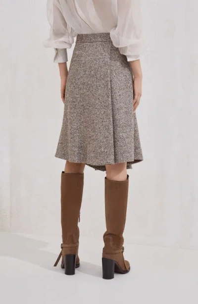 Brunello Cucinelli Kilt Midi Skirt In Neutral