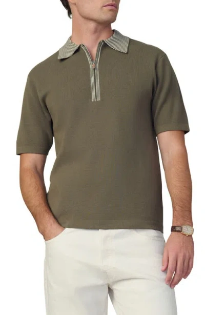 Joe's Retro Quarter Zip Polo In Green