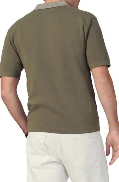 Joe's Retro Quarter Zip Polo In Green