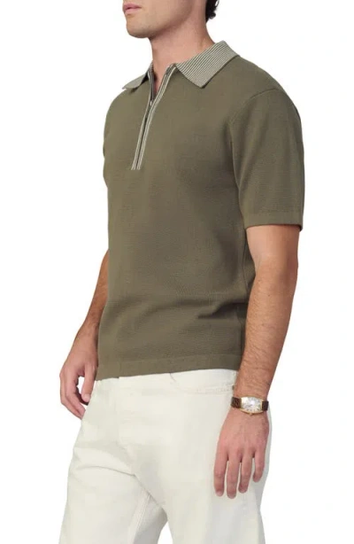 Joe's Retro Quarter Zip Polo In Green