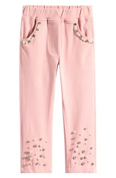 Doe A Dear Kids' Embellished Stretch Twill Pants In Neutral