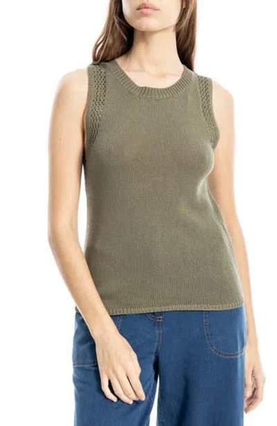 Max Studio Pointelle Stitch Crocheted Tank