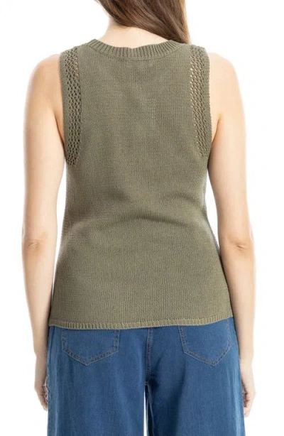 Max Studio Pointelle Stitch Crocheted Tank