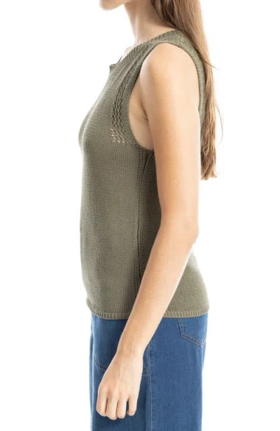Max Studio Pointelle Stitch Crocheted Tank